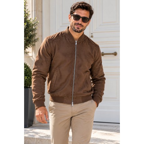 Μπουφαν με υφή Suede EL32