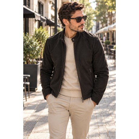 Μπουφαν με υφή Suede  EL33