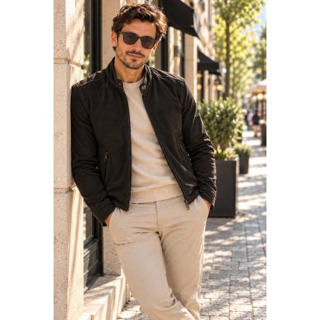 Μπουφαν με υφή Suede  EL33