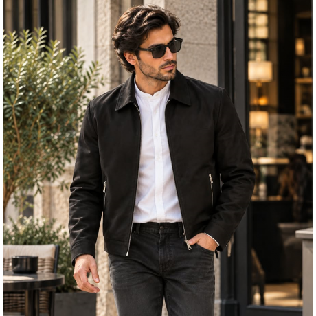 Μπουφαν με υφή Suede  EL45