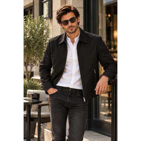 Μπουφαν με υφή Suede  EL45